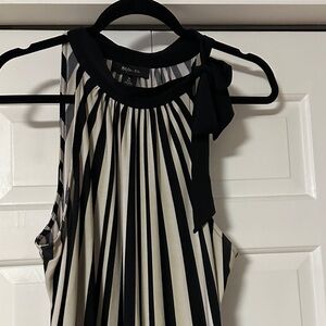Style & Co. Black and Cream Striped Sleeveless Top